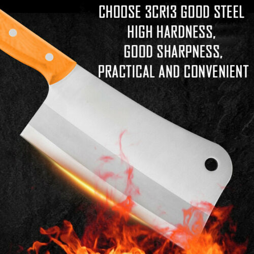 8'' Professional Kitchen Knife Cleaver Chopper Butcher Tool for Restaurant Cook - Fresh Stock Dated December 2025
