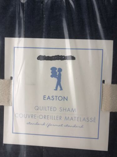 NEW Pottery Barn Kids Easton Quilted Standard Pillow Sham Navy Blue - Fresh Stock Dated December 2025