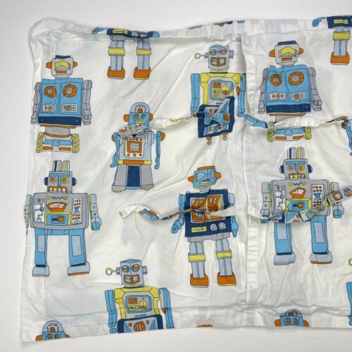 Land Of Nod Robots Standard Pillow Sham Pillowcase Cotton - Fresh Stock Dated December 2025