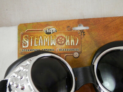 Radioactive Aviator Goggles silver black adult NEW Steamworks Steampunk - Fresh Stock Dated February 2026