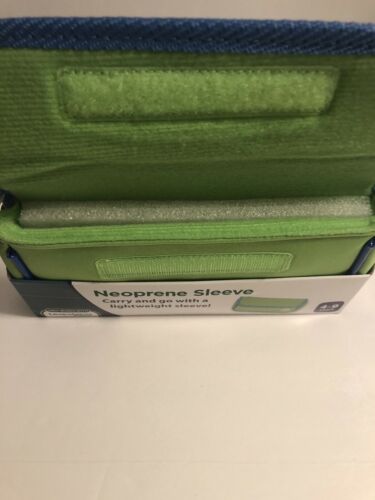 New Leap Frog Leapster GS Explorer Green Blue Neoprene Sleeve Case Wallet Style - Fresh Stock Dated December 2025
