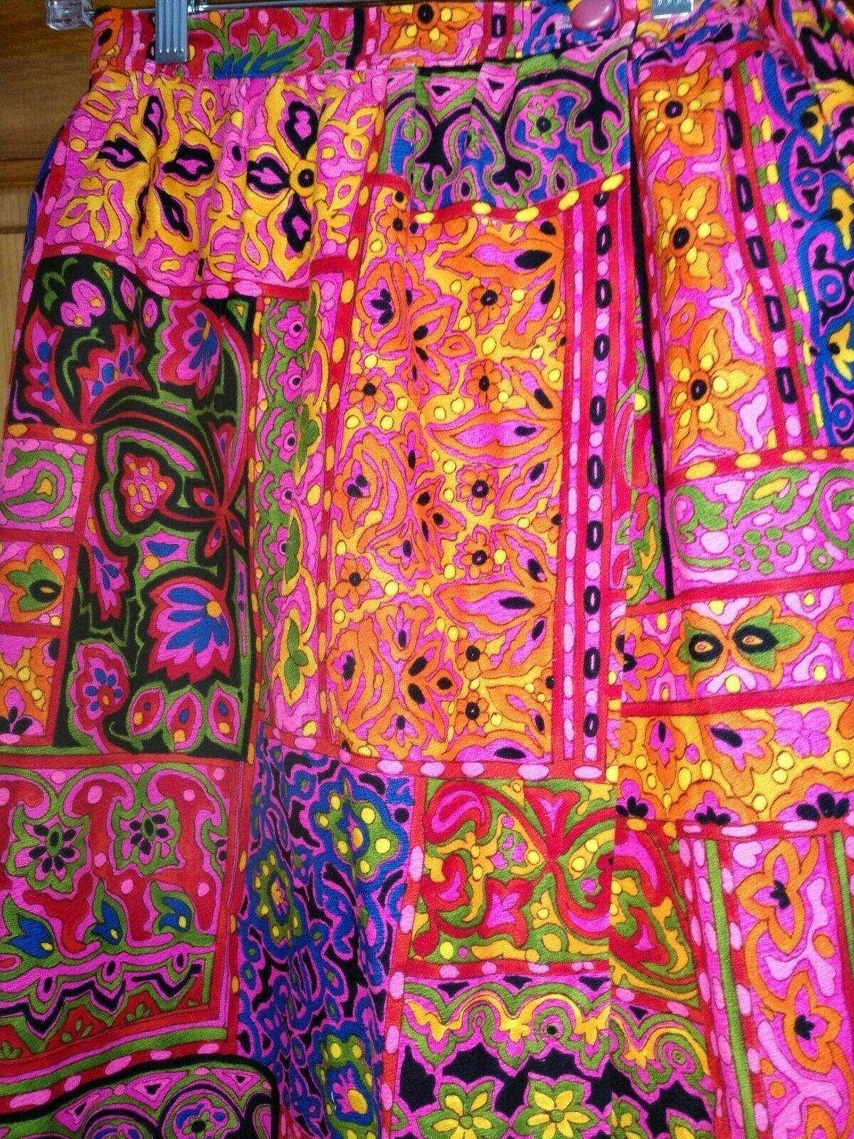 vintage 1960s wrap maxi skirt in fun print - 26