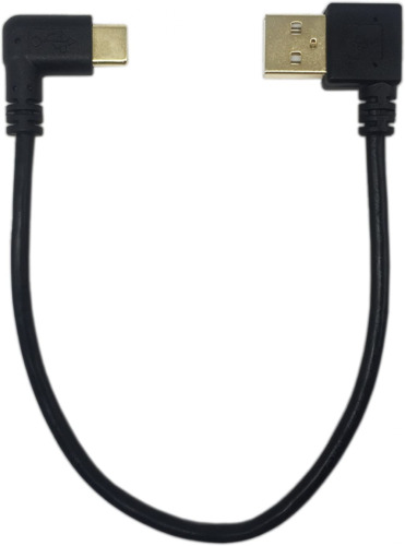 CERRXIAN 9 inch Gold Plated USB Left & Right Angle 3.0 Type C Male to BLACK - Fresh Stock Dated February 2026