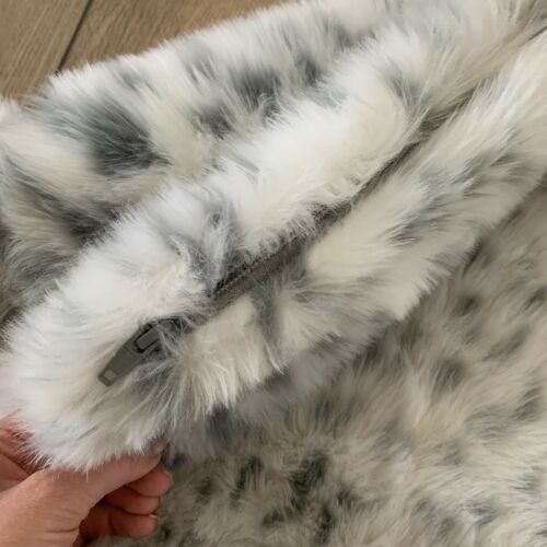 Pottery Barn Teen Gray Leopard Faux Fur Pillow Cover 18X18 - Fresh Stock Dated December 2025