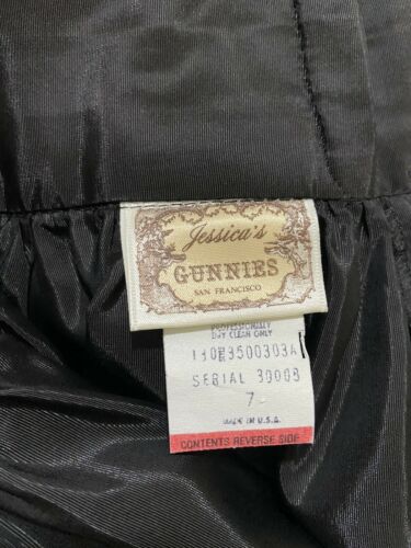 Vintage Jessica Gunnies Full Skirt Black Midi Size 7 USA Made Acetate - Fresh Stock Dated February 2026