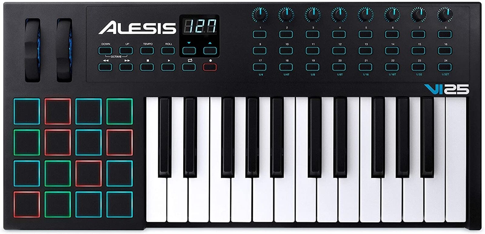 Alesis VI25 | Advanced 25-Key USB MIDI Keyboard & Drum Pad Controller - Fresh Stock Dated February 2026