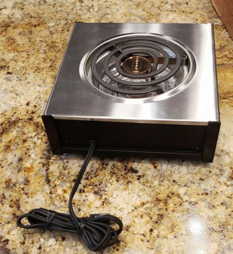 NOS NEW Vintage Portable Grants Electric Table Range Hot Plate Chrome  1970's - Fresh Stock Dated December 2025