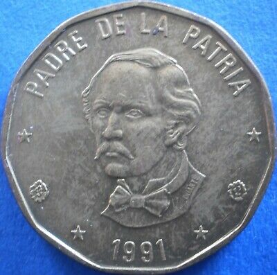 DOMINICAN REPUBLIC 1 PESO 1991 Dominicana Dominikanische Dominicaine Domenicana - Fresh Stock Dated December 2025