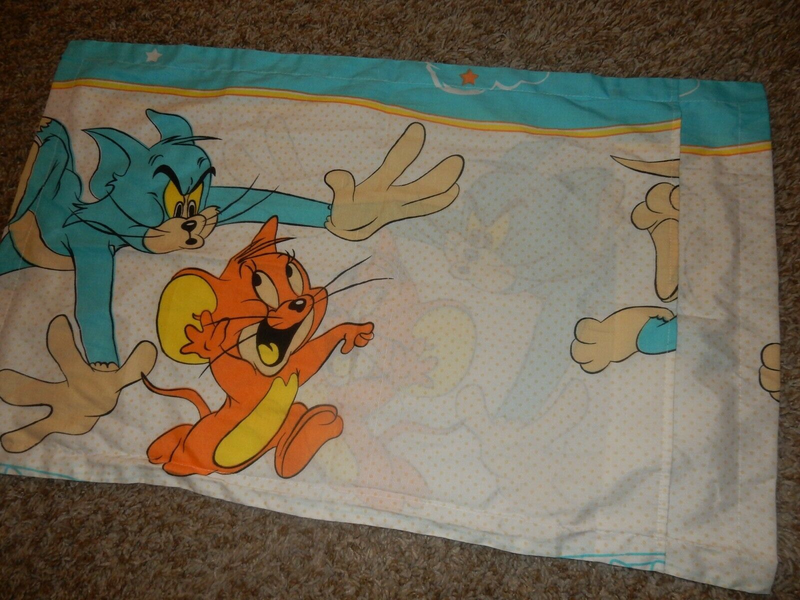 Set of 2 LN Vintage TOM & JERRY Cartoon Character Pillow Sham Pillow Case pair - Fresh Stock Dated December 2025