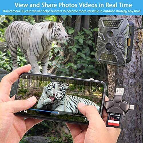 Trail Camera Viewer SD Card Reader Compatible with Android Iphone Ipad Type C - Fresh Stock Dated February 2026