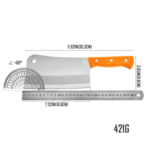 8'' Professional Kitchen Knife Cleaver Chopper Butcher Tool for Restaurant Cook - Fresh Stock Dated December 2025
