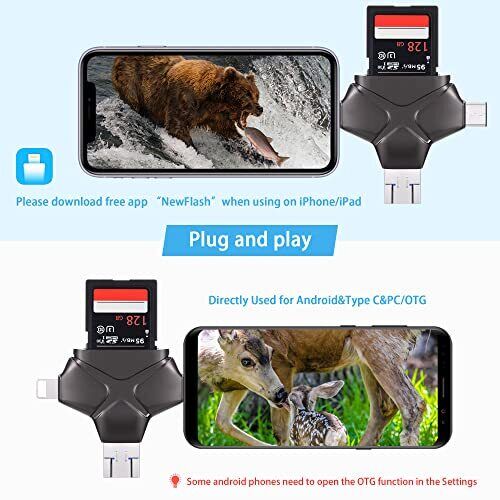 Trail Camera Viewer SD Card Reader Compatible with Android Iphone Ipad Type C - Fresh Stock Dated February 2026