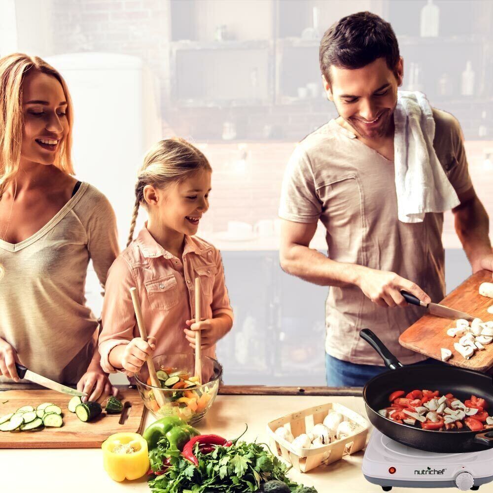 NutriChef Buffet Hot Plate Electric Countertop Burner | Adjustable Temperature - Fresh Stock Dated February 2026