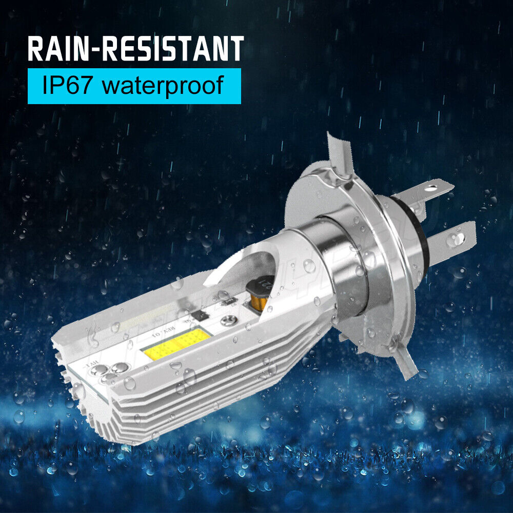 H4 9003 FANLESS LED Bulb HID White Hi/Lo Beam Motorcycle Headlight Super Bright - Fresh Stock Dated February 2026