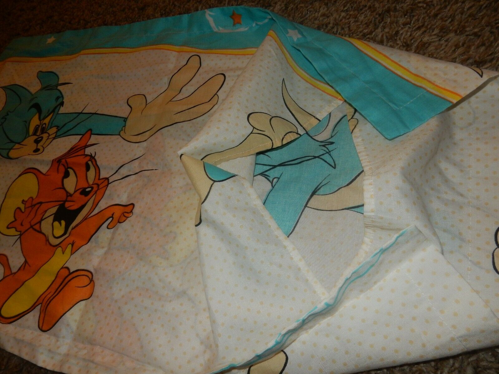 Set of 2 LN Vintage TOM & JERRY Cartoon Character Pillow Sham Pillow Case pair - Fresh Stock Dated December 2025
