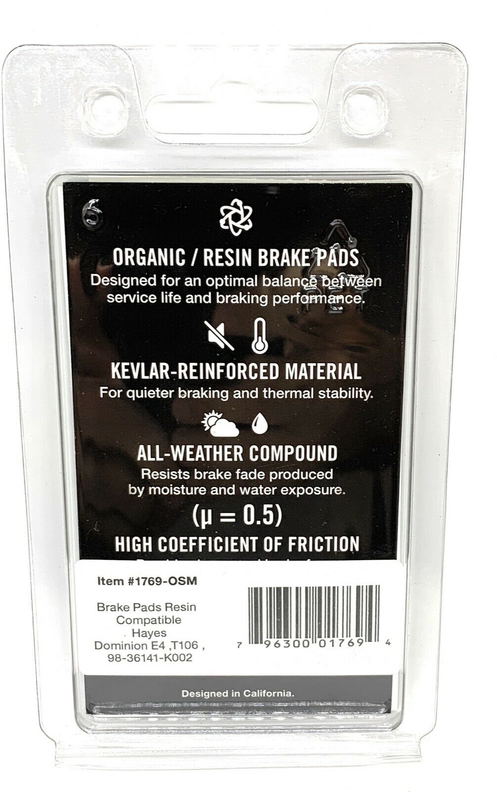 Bike brake pads resin for Hayes Hayes dominion A4, A4, 106F8355, 100G8A, T100, T - Fresh Stock Dated February 2026