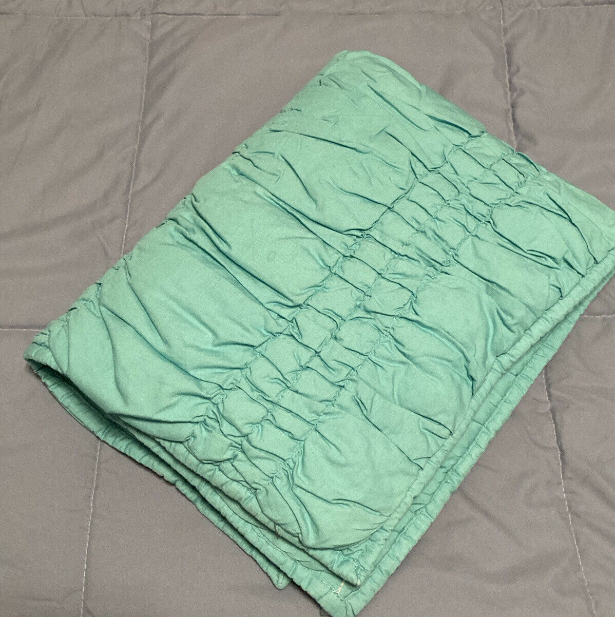 Pottery Barn Teen Tufted Turquoise Pillow Sham Standard Puffy 100% Cotton Soft - Fresh Stock Dated December 2025