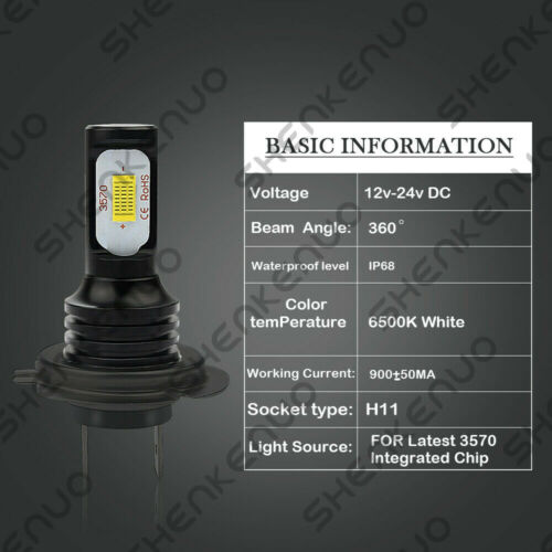 8000K LED Headlight Bulbs For Suzuki Hayabusa GSX1300R 99-09 GSXR750 00-01 04-07 - Fresh Stock Dated February 2026