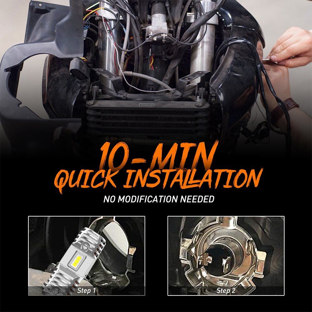 H7 Motorcycle LED Headlight Bulb Kit Hi Lo Beam 6000K White Plug Play Canbus EAN - Fresh Stock Dated February 2026