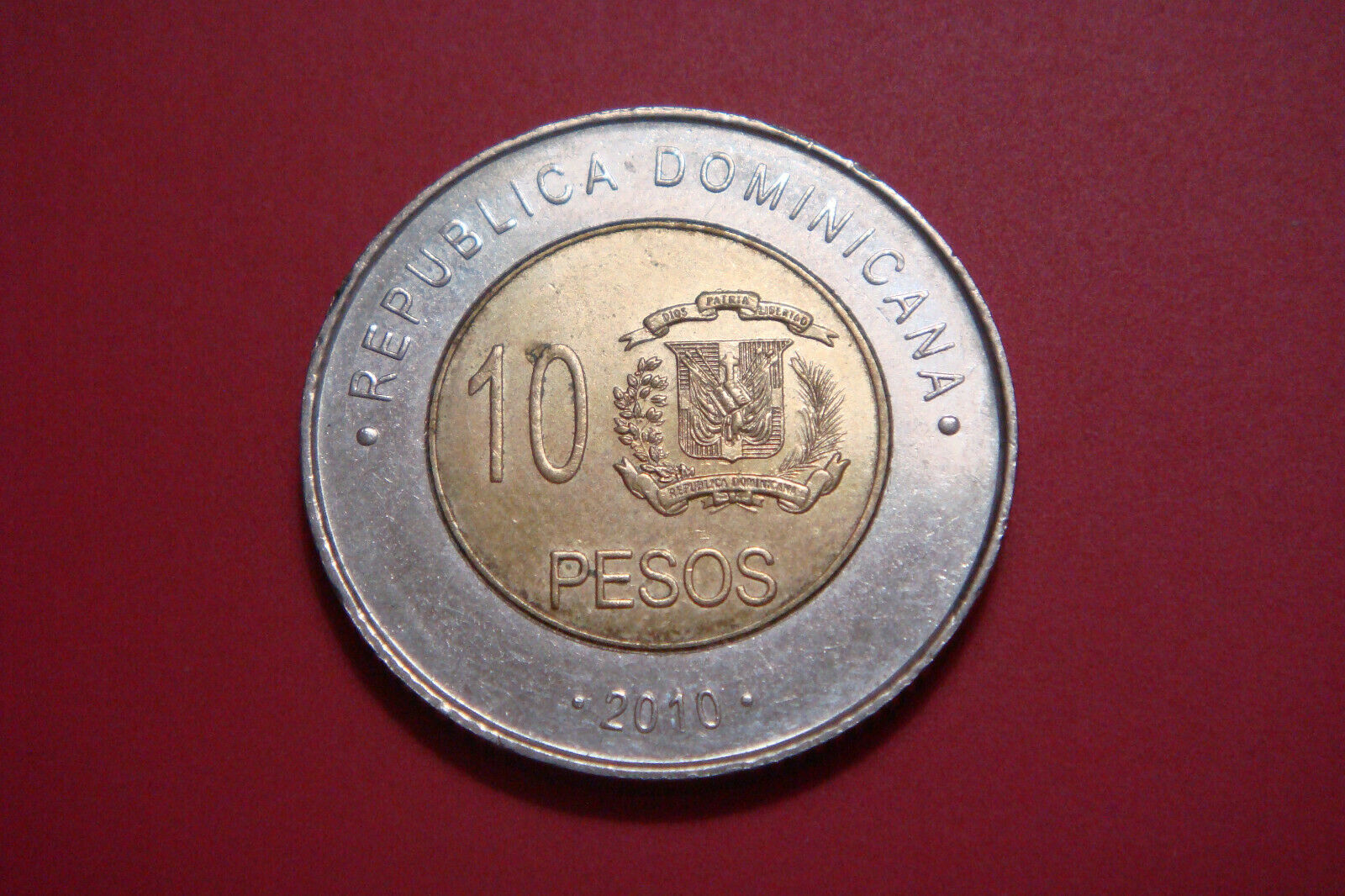 Dominican Republic 10 Pesos, 2010, Mella, Bi-Metal - Fresh Stock Dated December 2025