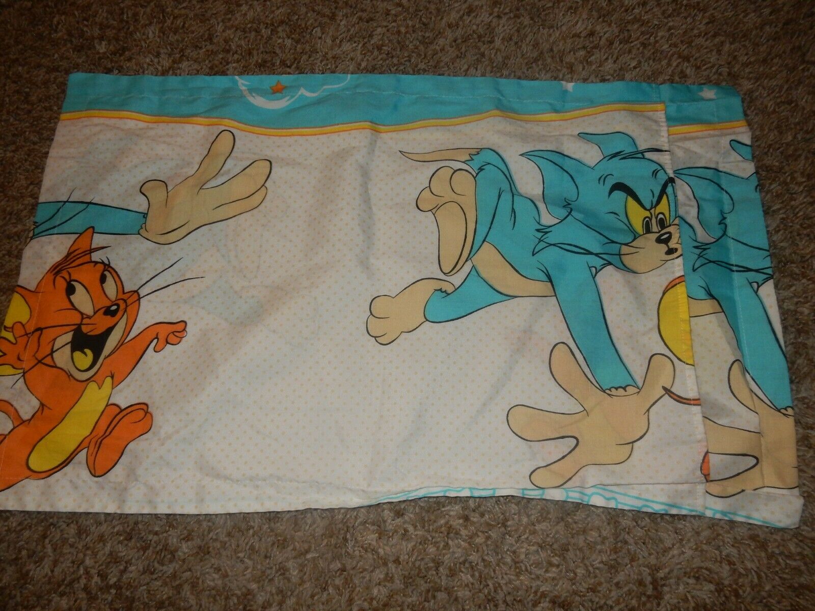 Set of 2 LN Vintage TOM & JERRY Cartoon Character Pillow Sham Pillow Case pair - Fresh Stock Dated December 2025
