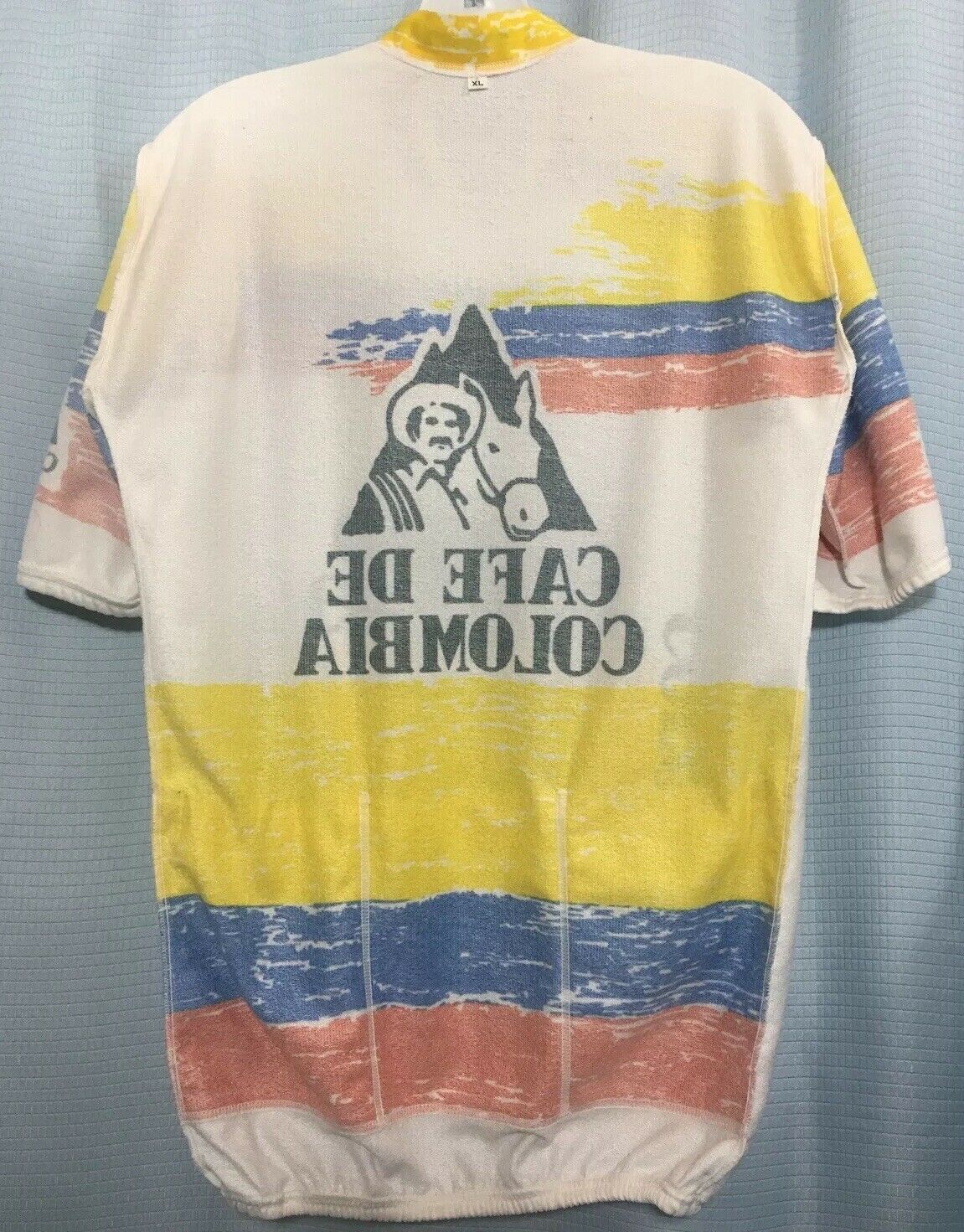 XL Vintage 1980s CAFE DE COLOMBIA Cycling Jersey DOLFIN Colombia VERY LOW MILES - Fresh Stock Dated December 2025