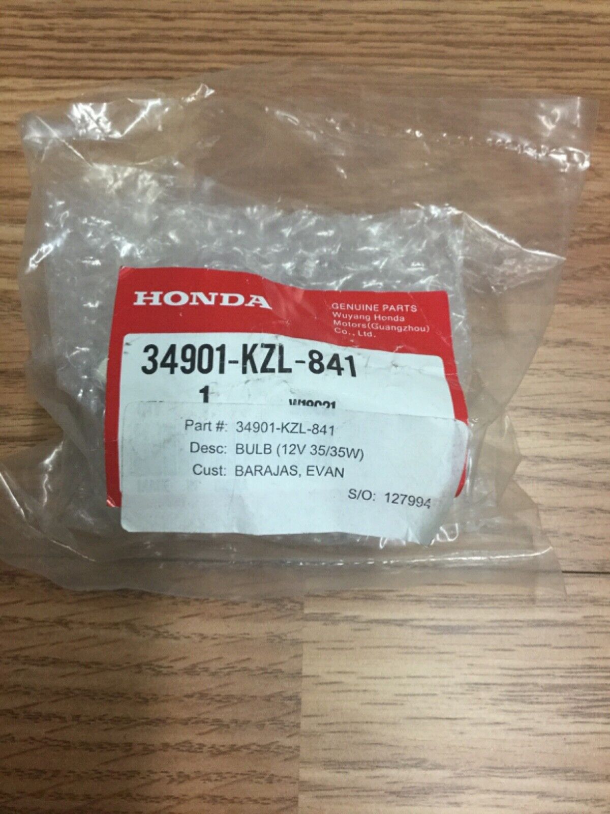 LED headlight light bulb for Honda  pn 34901-KZL-841 - Fresh Stock Dated February 2026