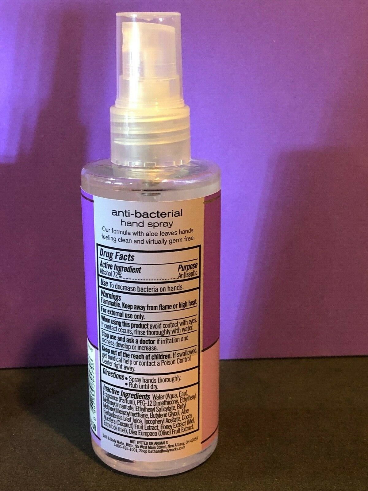 Bath & Body Works FRENCH LAVENDER Anti-Bacterial Hand Spray 3 oz - Fresh Stock Dated February 2026
