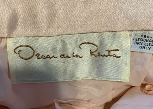 Vintage Oscar de la Renta Lined Lace Midi Pencil Skirt Blush Pink Cottagecore - Fresh Stock Dated December 2025