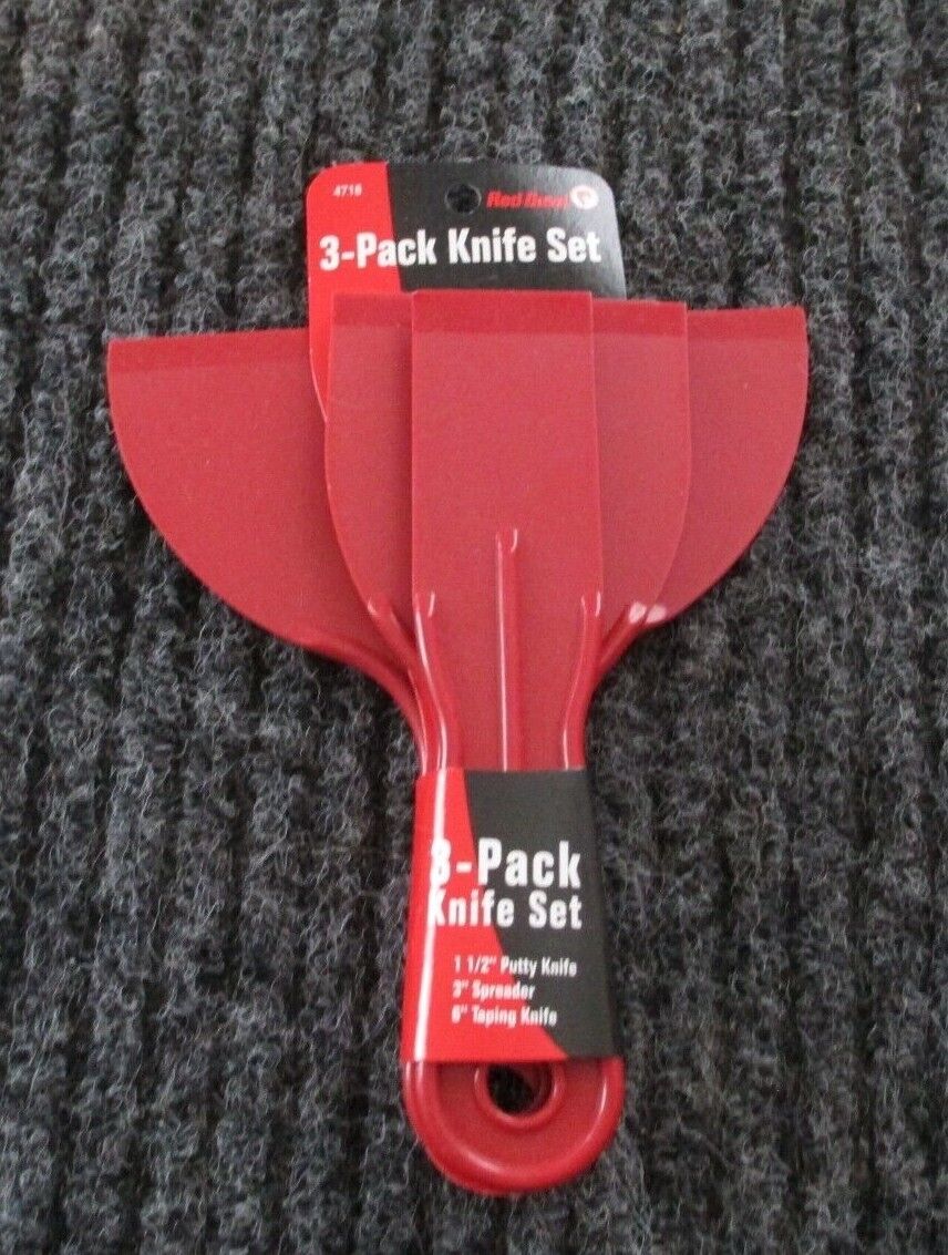 Red Devil 4718 3-Piece Plastic Knife Set - Fresh Stock Dated February 2026