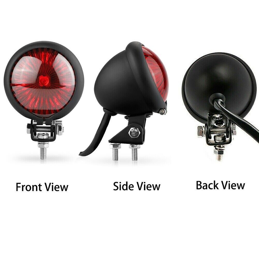 Motorcycle LED Rear Tail Light Brake Smoke Stop Light For Cafe Bobber Chopper - Fresh Stock Dated February 2026