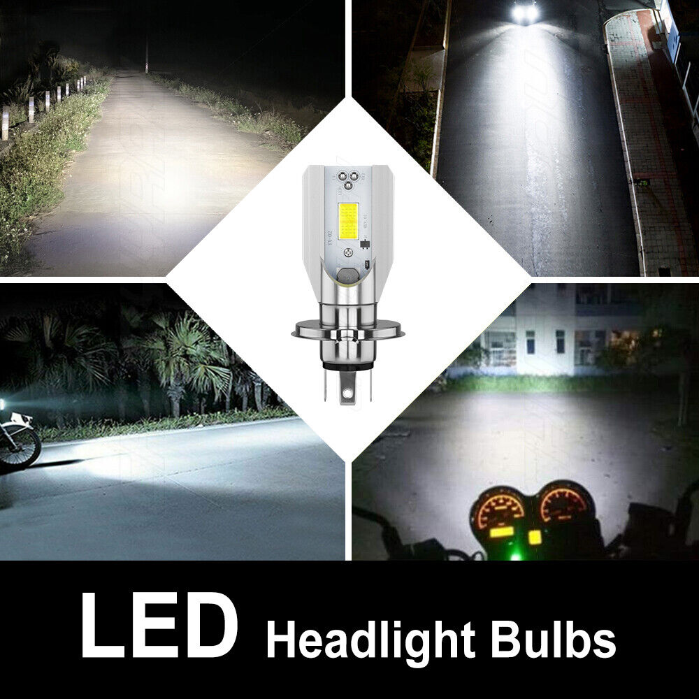 H4 9003 FANLESS LED Bulb HID White Hi/Lo Beam Motorcycle Headlight Super Bright - Fresh Stock Dated February 2026