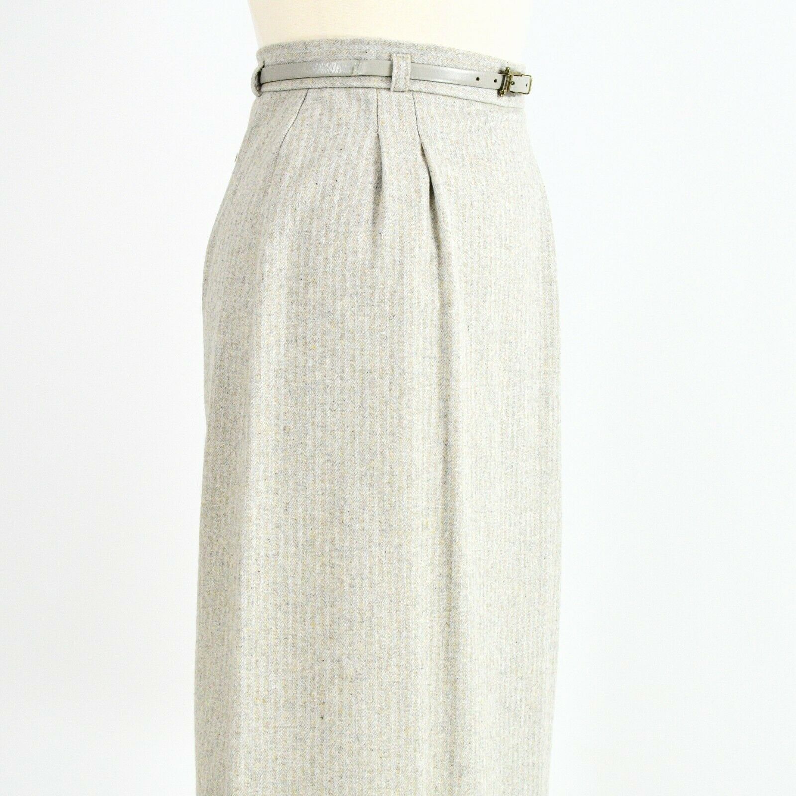 70s Vintage Gray Wool Button Detail Pencil Skirt Womens S US Clothing Co - Fresh Stock Dated March 2026