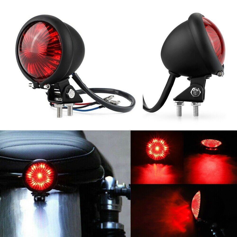 Motorcycle LED Rear Tail Light Brake Smoke Stop Light For Cafe Bobber Chopper - Fresh Stock Dated February 2026