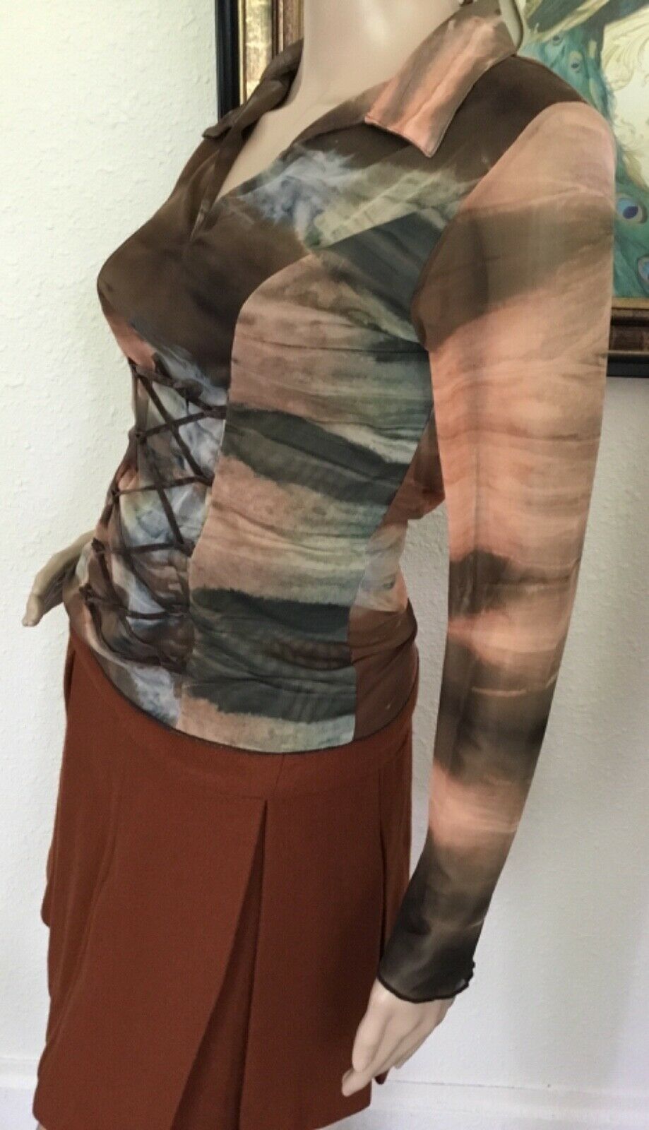 70’s Vintage Retro Burnt Orange Hi-waist Mod/Gogo Mini Skirt - Fresh Stock Dated December 2025