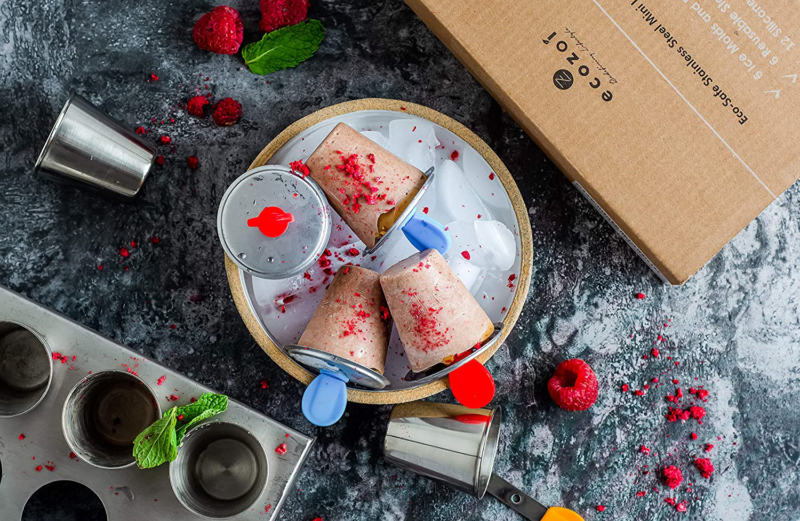 Stainless Steel Ice Popsicle Molds And Rack - 6 Round With Steel Sticks Mini - Fresh Stock Dated December 2025