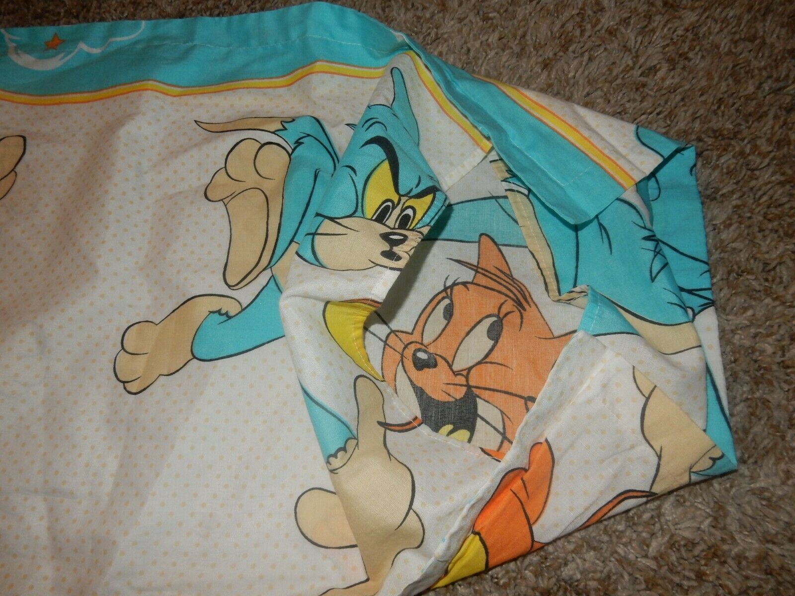 Set of 2 LN Vintage TOM & JERRY Cartoon Character Pillow Sham Pillow Case pair - Fresh Stock Dated December 2025