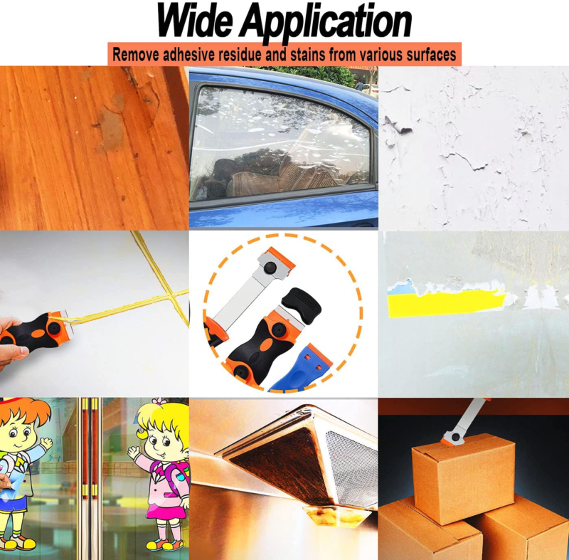 TANWUU Razor Blade Scraper, 3 pack Scraper Tool with 18 Plastic Razor Blades and - Fresh Stock Dated February 2026