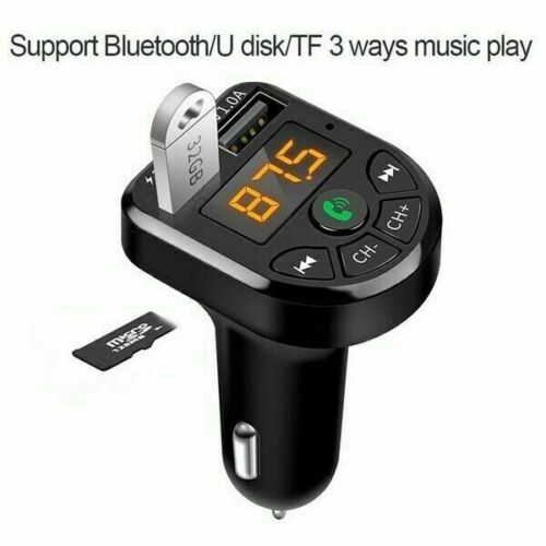 5.0 Bluetooth Dual USB Charger Wireless Cigarette Lighter Car FM Transmitter - Fresh Stock Dated February 2026