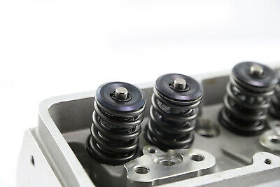 SBC Chevy 350 Complete Straight Aluminum Cylinder Heads 220cc 64 Studs G Plates - Fresh Stock Dated February 2026