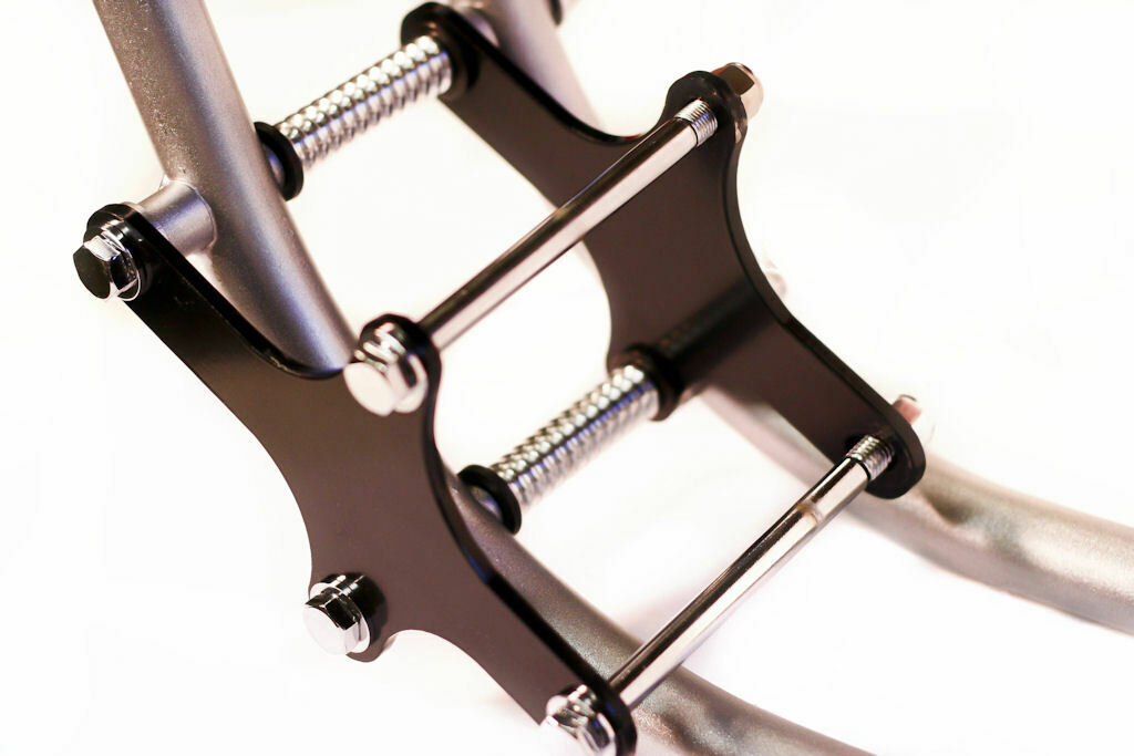 Old-Stf Harley Ironhead Sportster 1954-81 Motor Mount plates - Black - USA made - Fresh Stock Dated February 2026