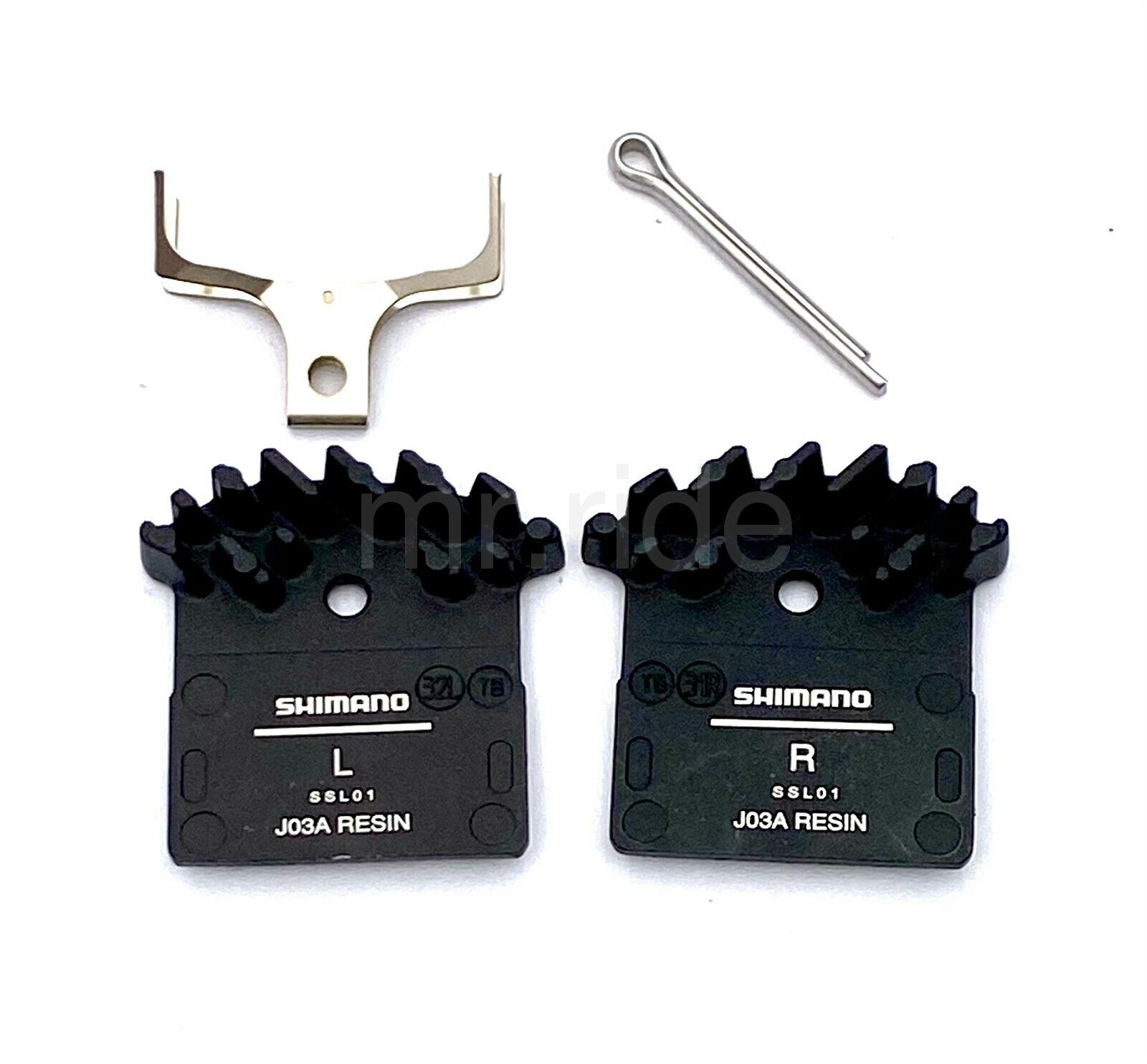2Pr Shimano J03A Disc Brake Resin Pad w/Fin M8100 M7100 M9000 M9020 M785 as J02A - Fresh Stock Dated February 2026