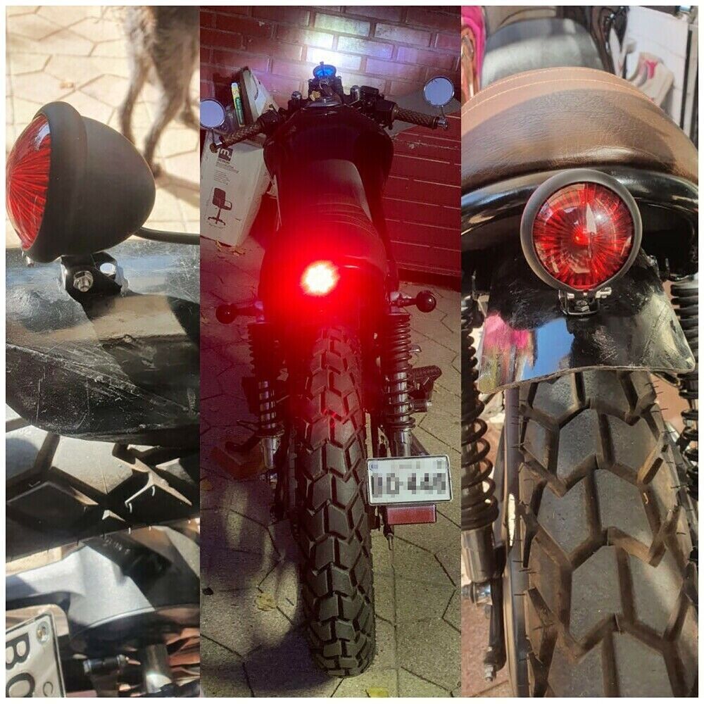 Motorcycle LED Rear Tail Light Brake Smoke Stop Light For Cafe Bobber Chopper - Fresh Stock Dated February 2026