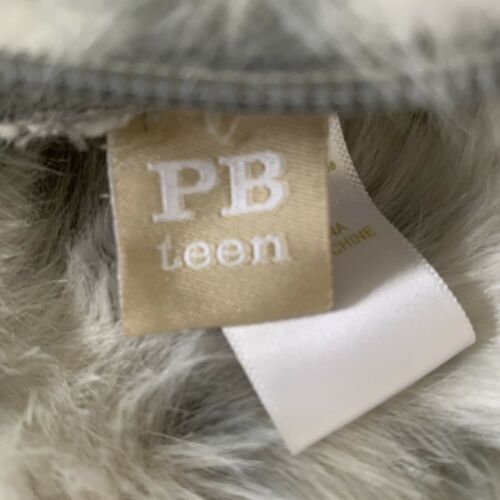 Pottery Barn Teen Gray Leopard Faux Fur Pillow Cover 18X18 - Fresh Stock Dated December 2025