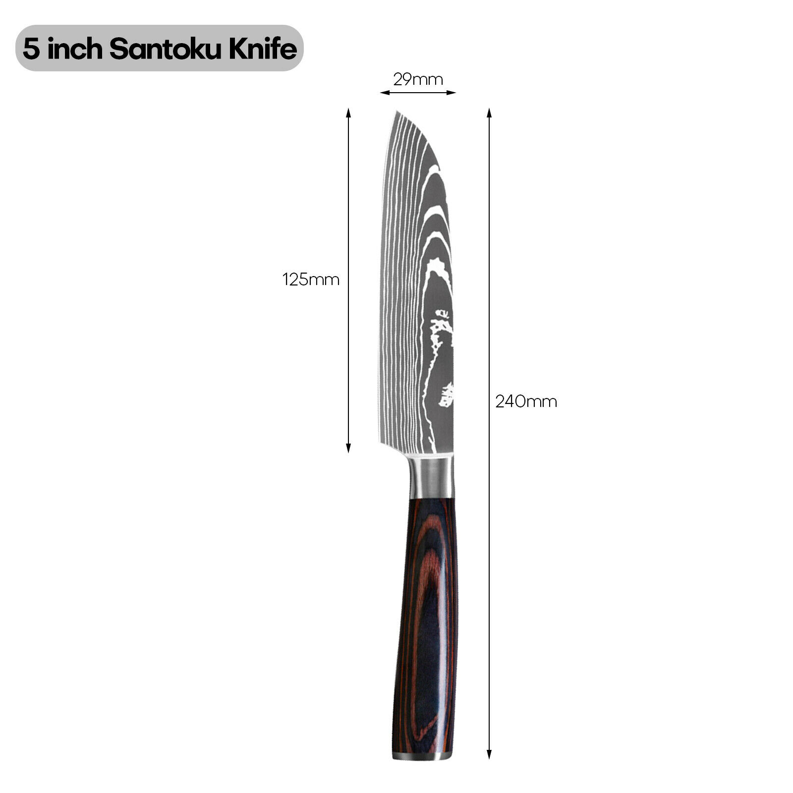 Kitchen Chef Knife Stainless Steel 8/7 Inch Sharp Paring Meat Vegetables Fruit - Fresh Stock Dated December 2025