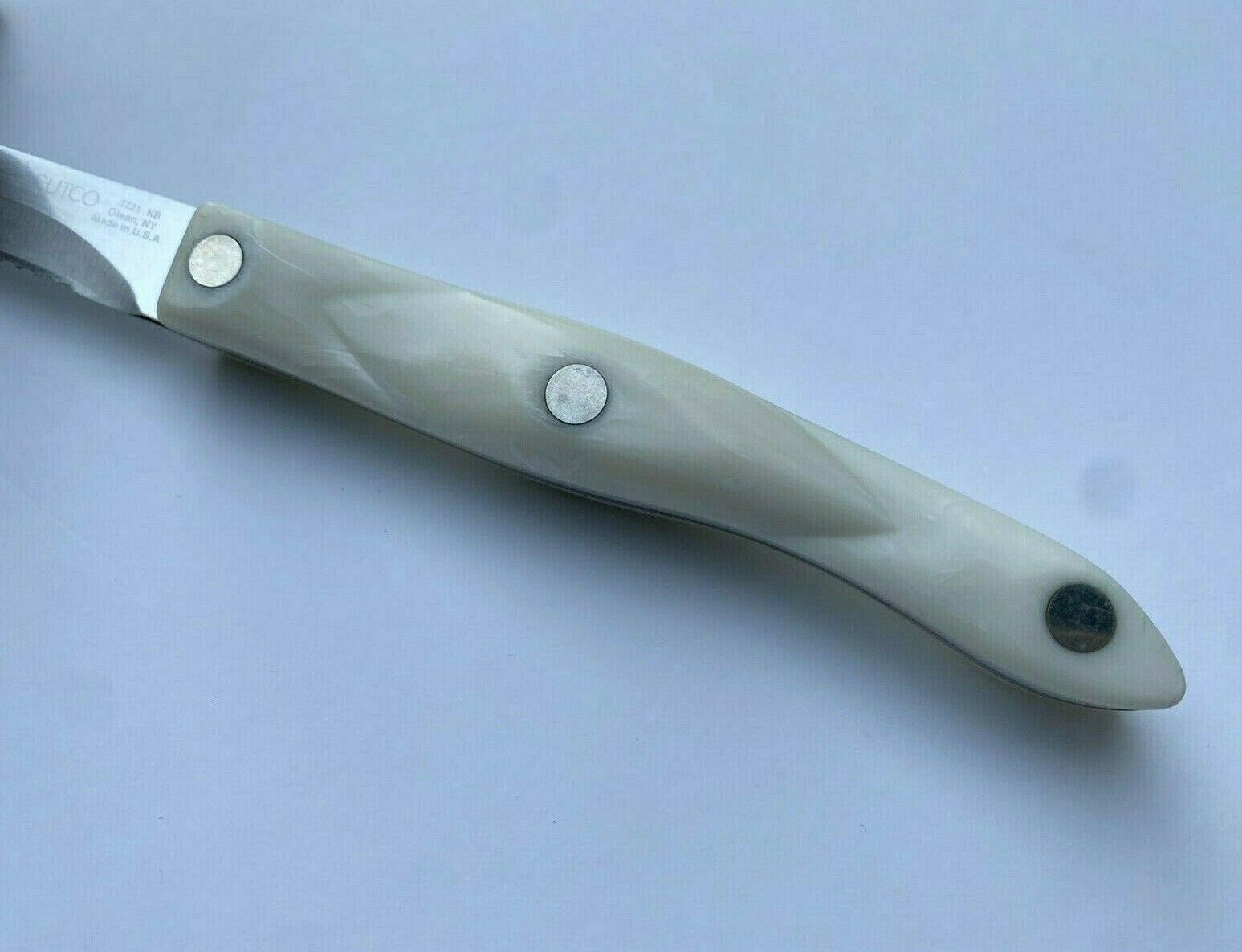 Cutco No. 1721 Trimmer Serrated Knife Pearl White Handle - USA - Fresh Stock Dated December 2025
