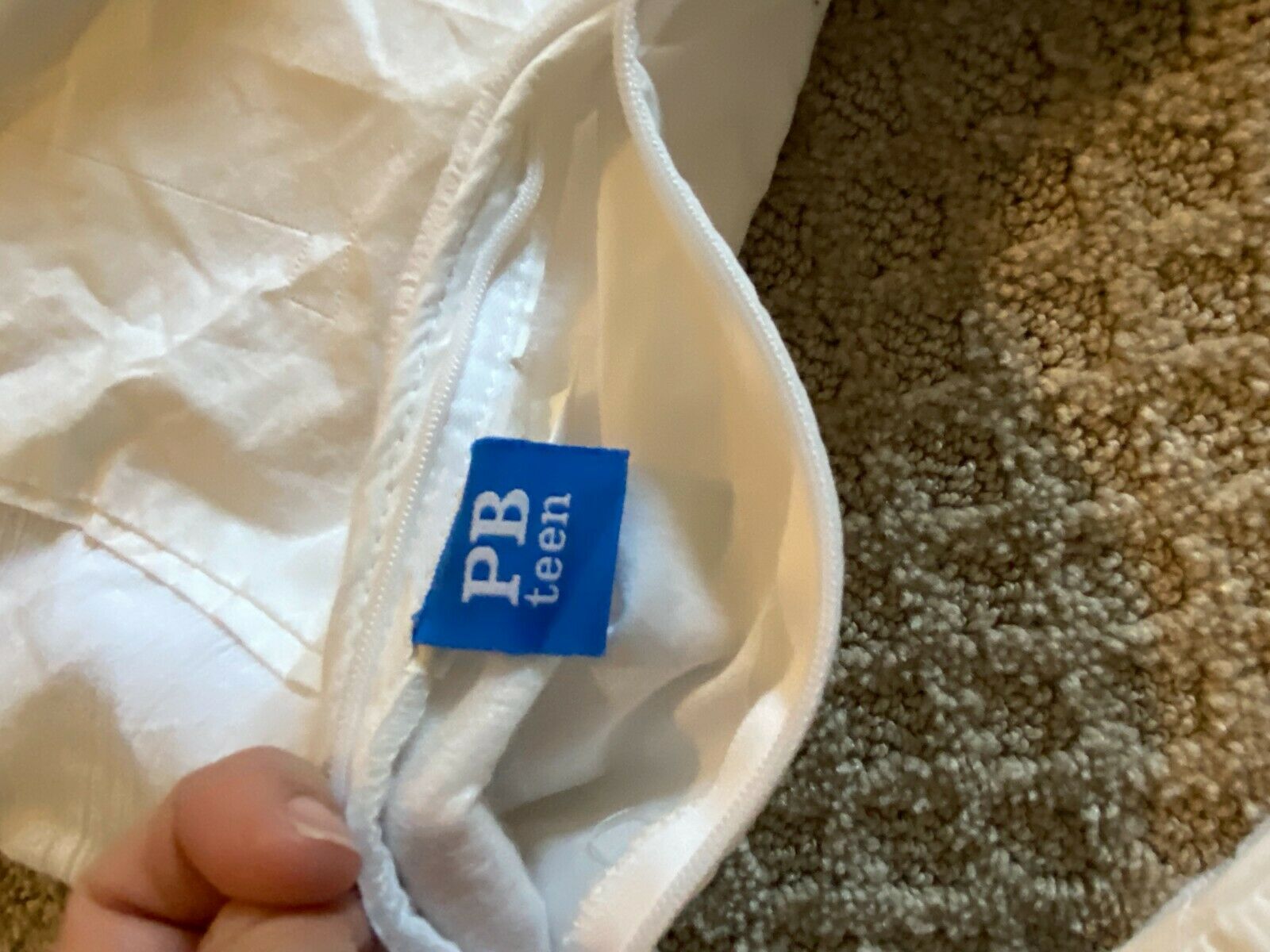 2 Pottery Barn Teen Throw Pillow Shams Cases White Palm Palms 17