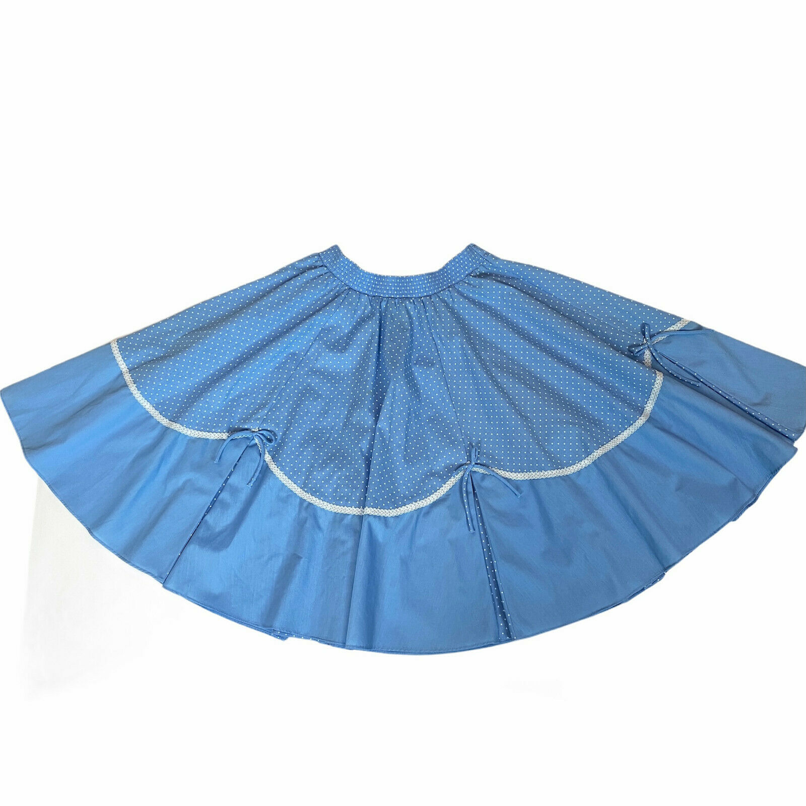 1970s Vintage Square Dance Full Circle Blue Mini Skirt Size Small/Medium - Fresh Stock Dated February 2026