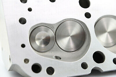 SBC Chevy 350 Complete Straight Aluminum Cylinder Heads 220cc 64 Studs G Plates - Fresh Stock Dated February 2026