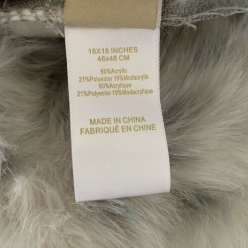 Pottery Barn Teen Gray Leopard Faux Fur Pillow Cover 18X18 - Fresh Stock Dated December 2025